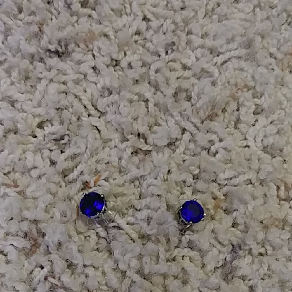 Blue silver earrings